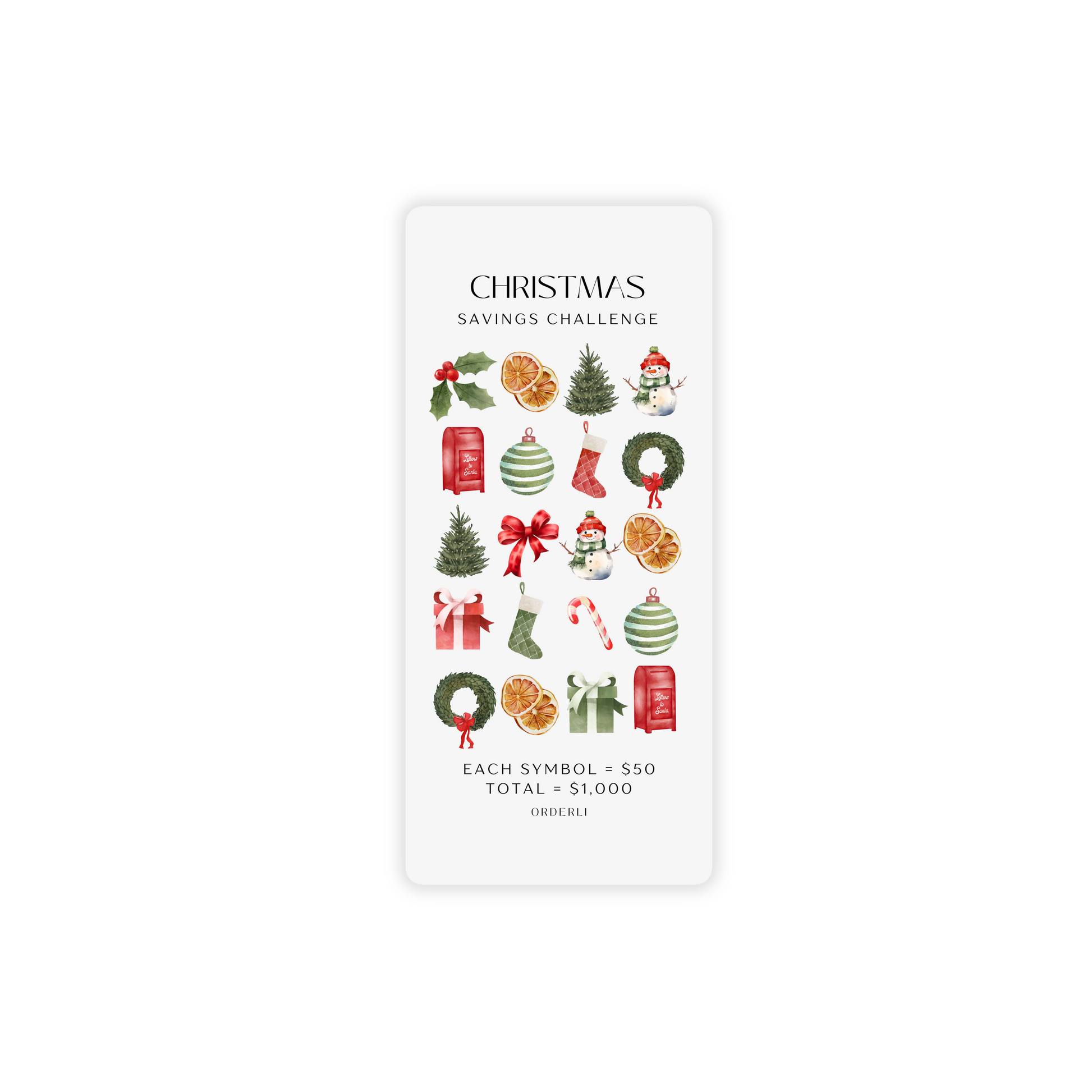 Christmas Savings Challenge