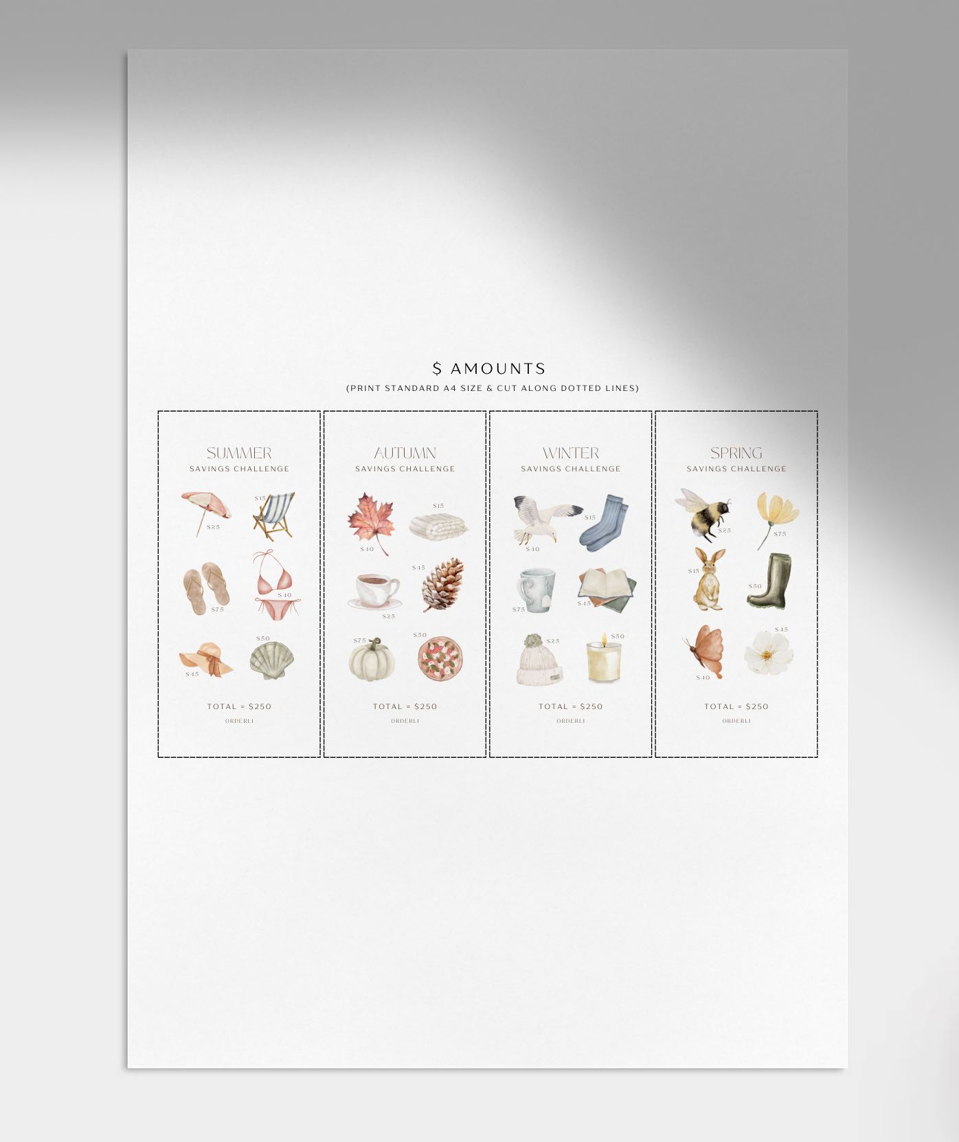 Seasonal Savings Challenge (digital download)