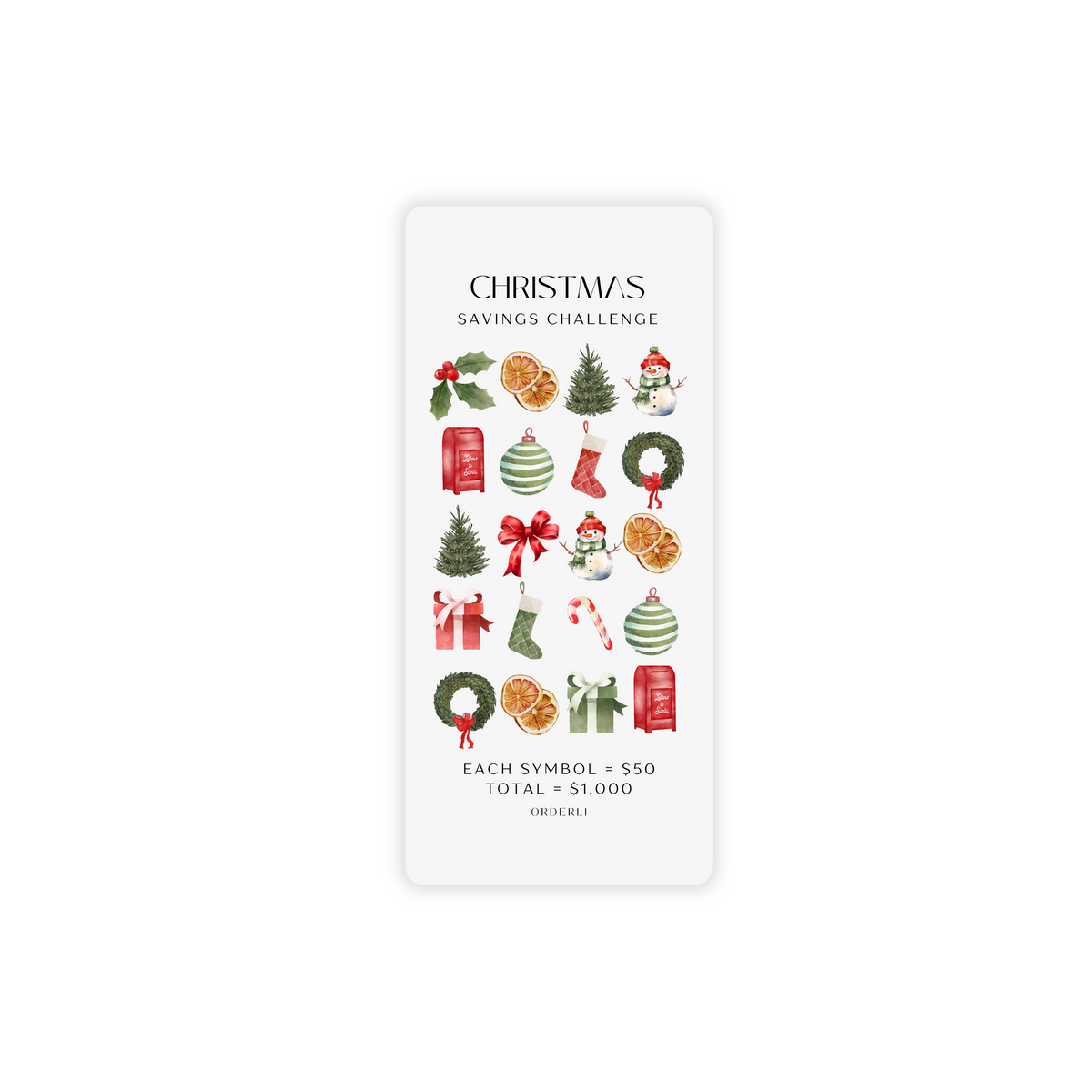 Christmas Savings Challenge