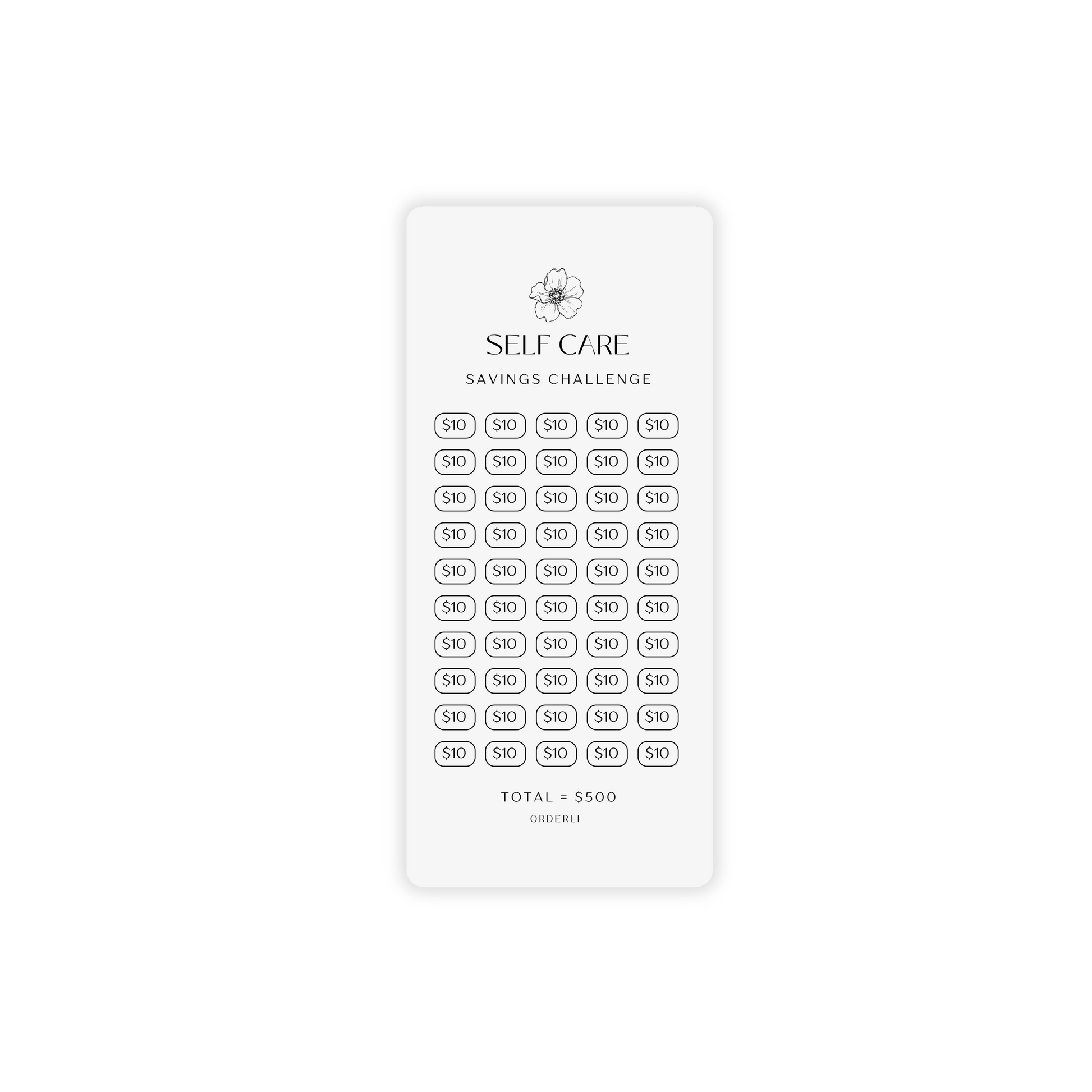 Self Care Savings Challenge